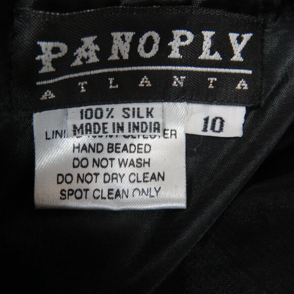 Panoply Atlanta Black Strapless Beaded Sequin Maxi Dress Prom Gown 10 Sparkly - Picture 8 of 10